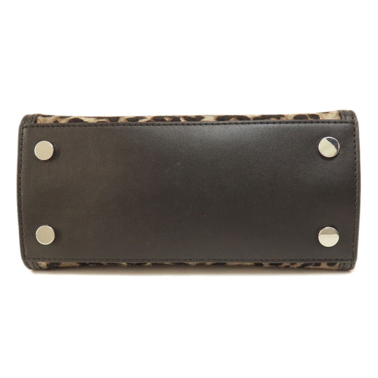 MICHAEL KORS Handbag leather Brown Leopard Pattern 2WAY