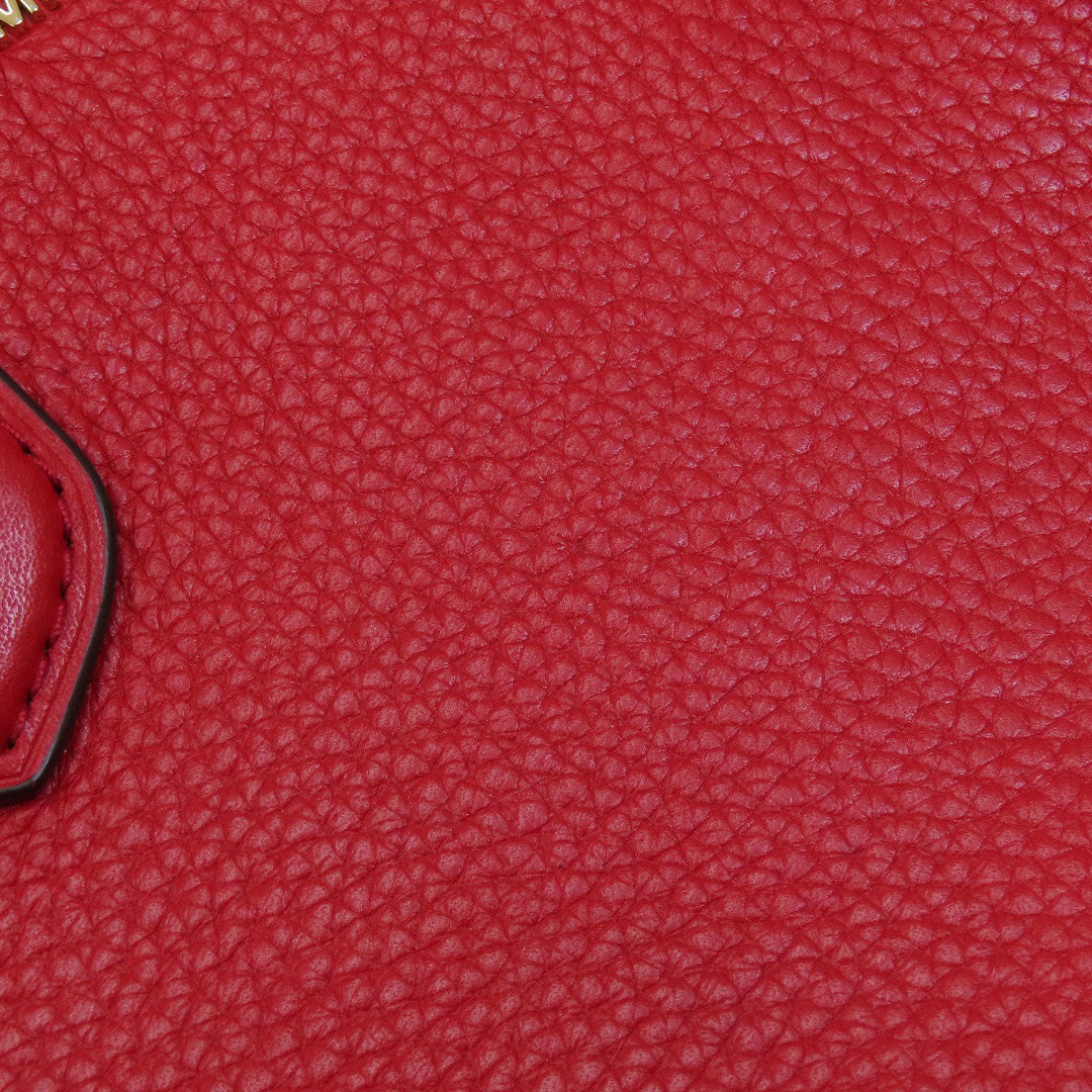 MICHAEL KORS Tote Bag leather Red logoMetal 2WAY Women Used Authentic