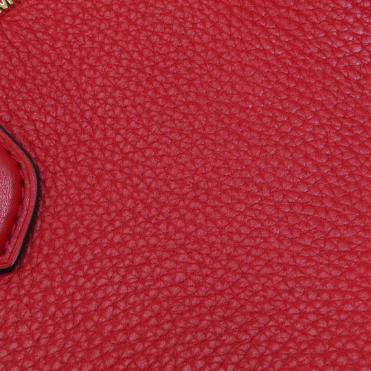 MICHAEL KORS Tote Bag leather Red logoMetal 2WAY Women Used Authentic