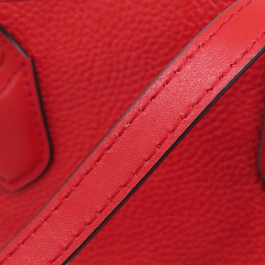 MICHAEL KORS Tote Bag leather Red logoMetal 2WAY Women Used Authentic