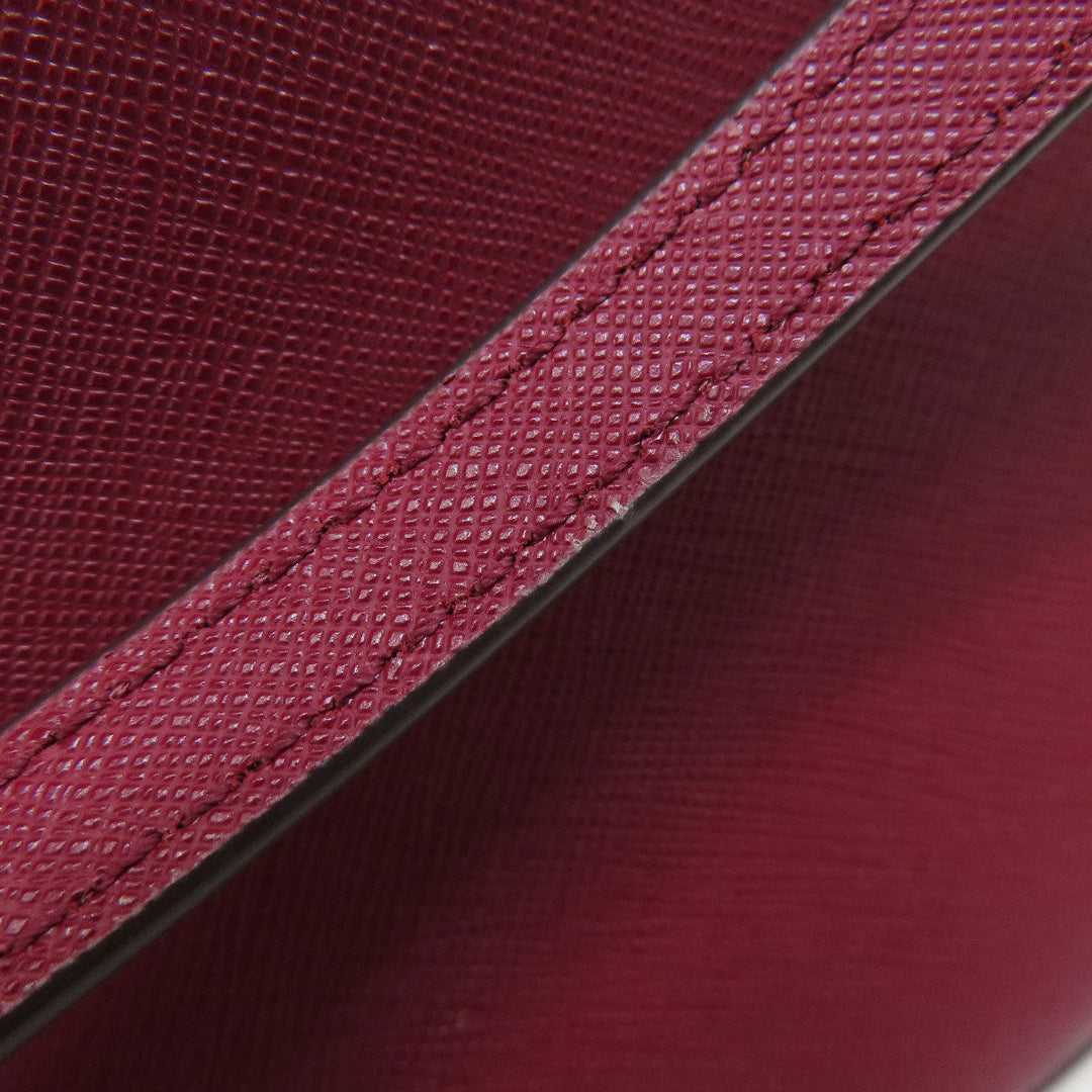 MICHAEL KORS Shoulder Bag leather Red logo Women Used Authentic