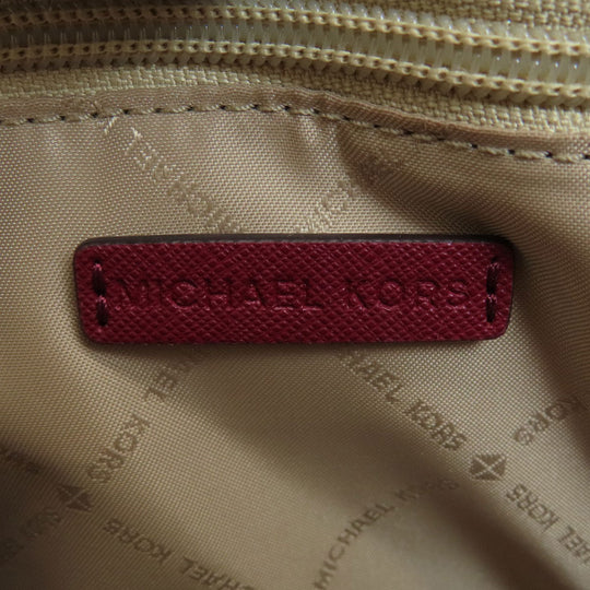 MICHAEL KORS Shoulder Bag leather Red logo Women Used Authentic