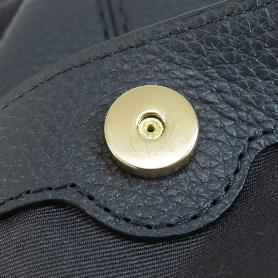 COACH Tote Bag F28997 leather Navy logo Women Used Authentic