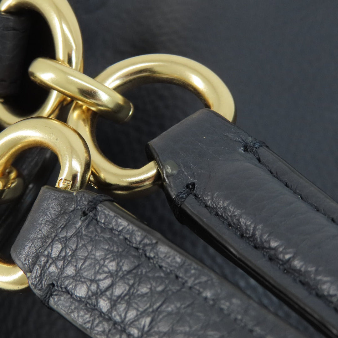 COACH Tote Bag F28997 leather Navy logo Women Used Authentic