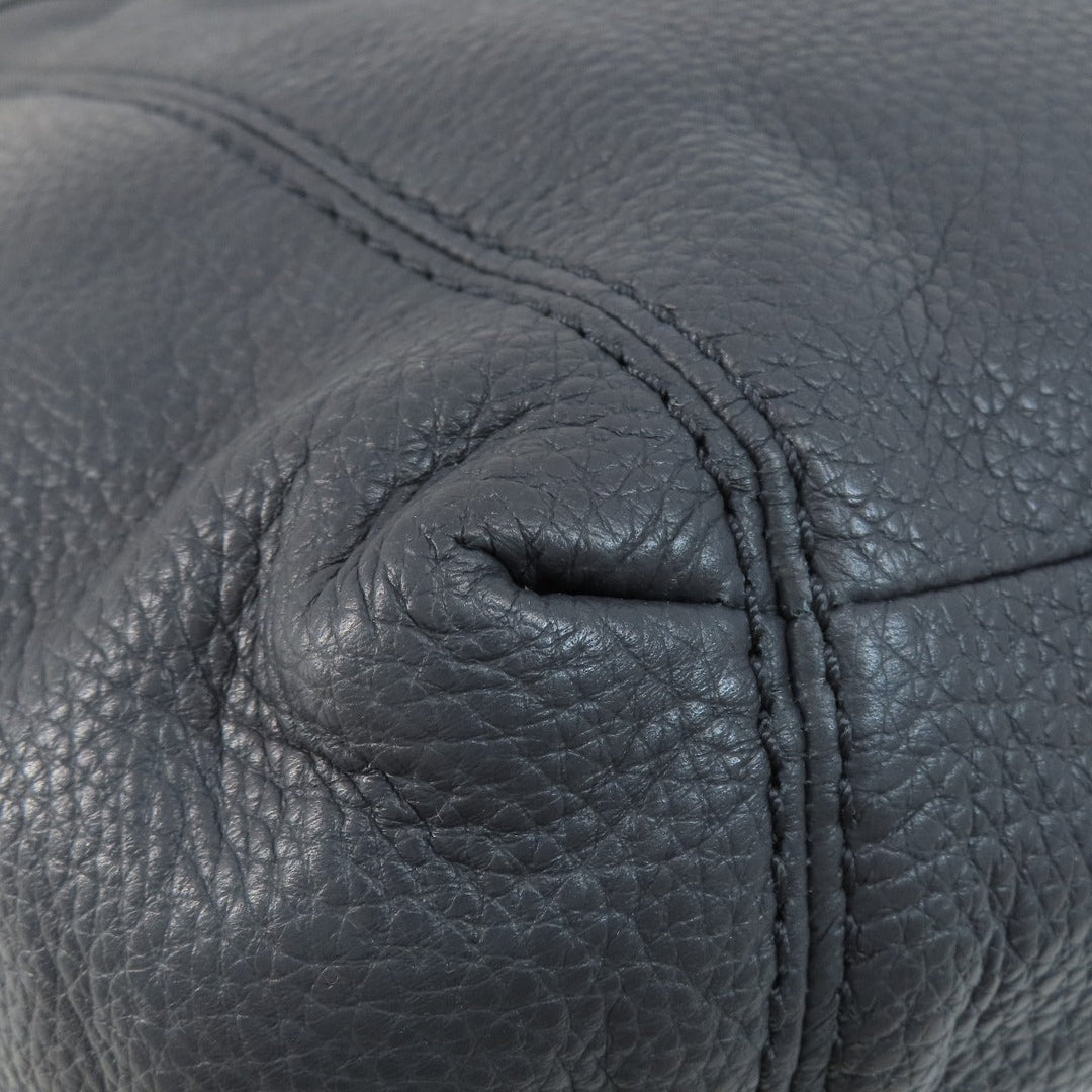 COACH Tote Bag F28997 leather Navy logo Women Used Authentic