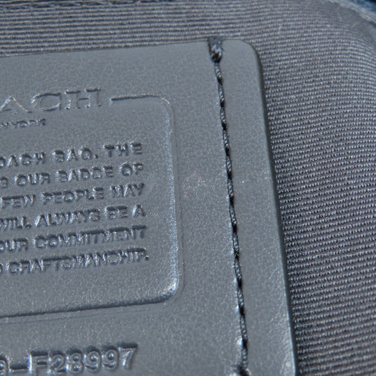 COACH Tote Bag F28997 leather Navy logo Women Used Authentic