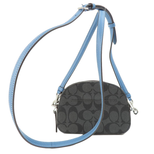 COACH Shoulder Bag CN703 PVC gray Mini Serena Satchel Signature Women Used Authentic