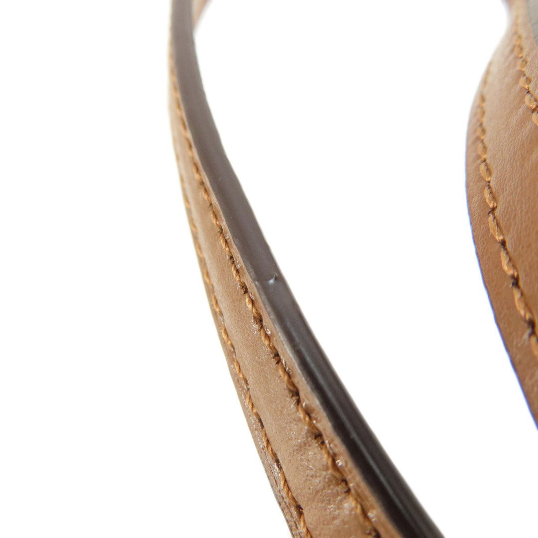 COACH Shoulder Bag 91677 PVC Brown Long Shoulder Signature Women Used Authentic