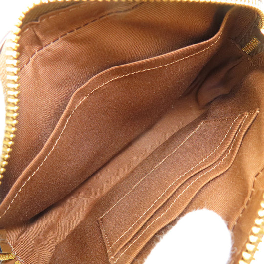 COACH Shoulder Bag 91677 PVC Brown Long Shoulder Signature Women Used Authentic