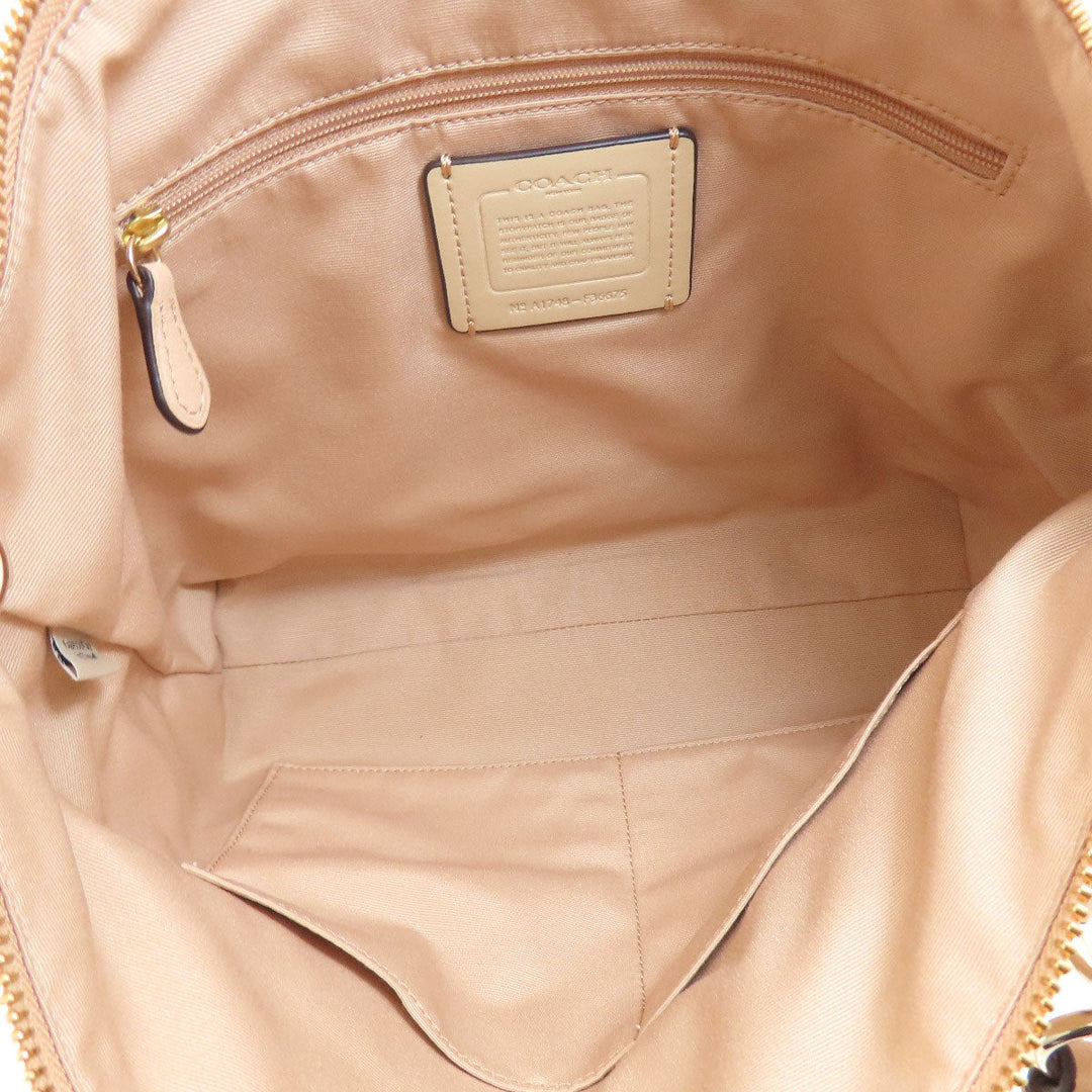 COACH Handbag F36675 leather beige 2WAY Women Used Authentic