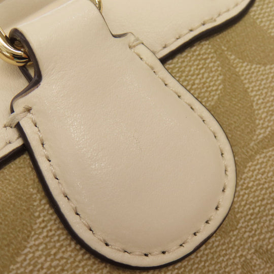 COACH Handbag PVC beige Signature 2WAY Women Used Authentic