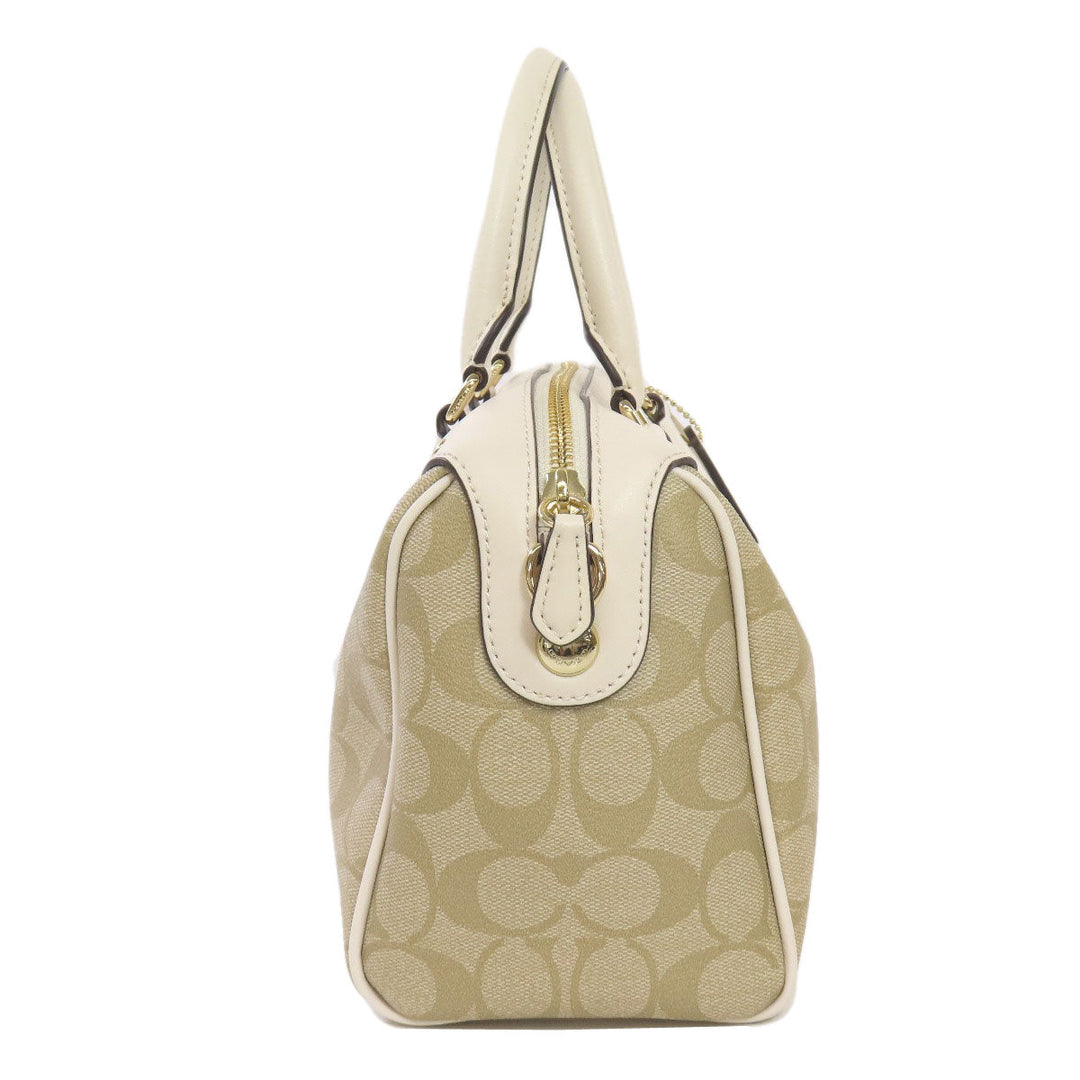 COACH Handbag PVC beige Signature 2WAY Women Used Authentic