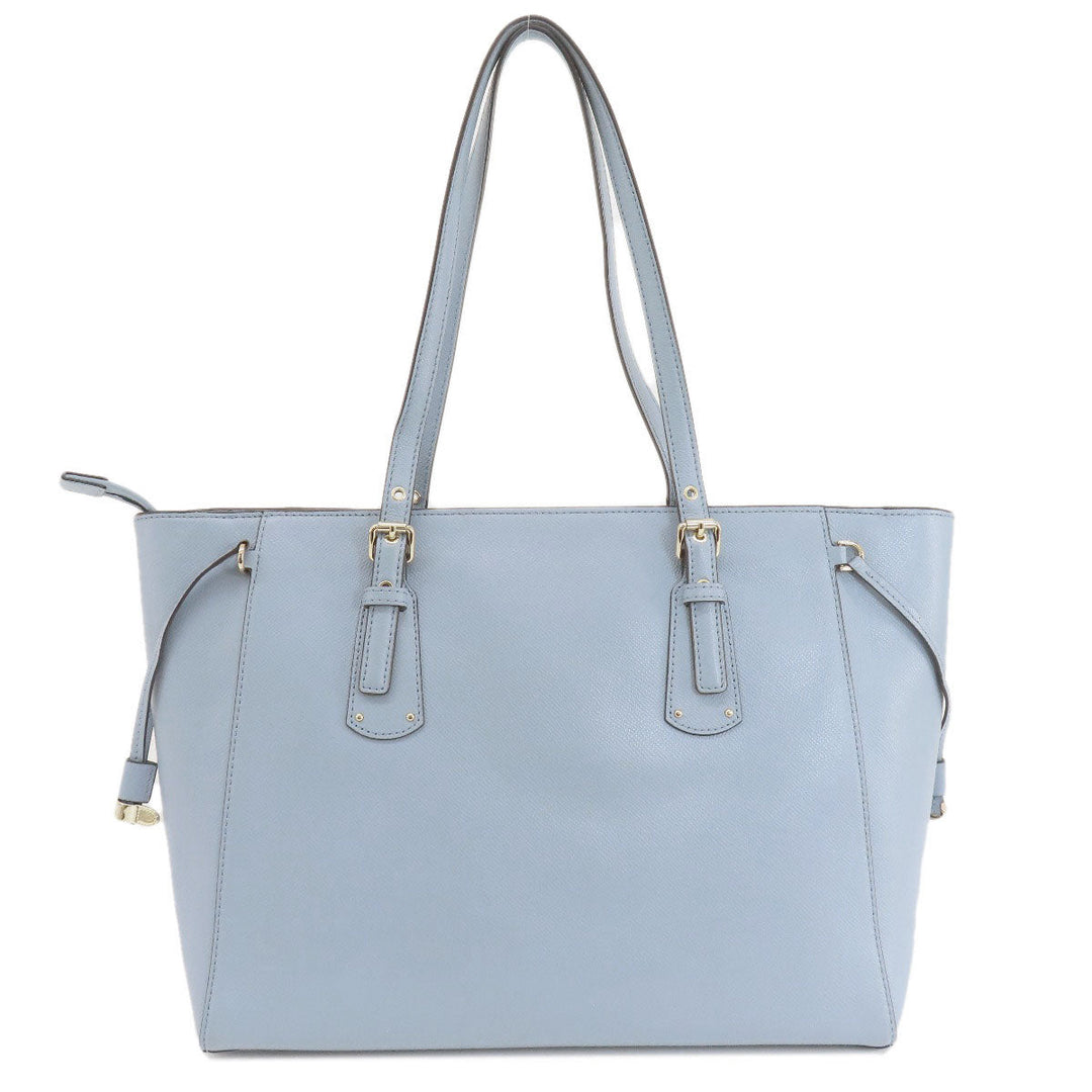 MICHAEL KORS Tote Bag leather blue logo Women Used Authentic
