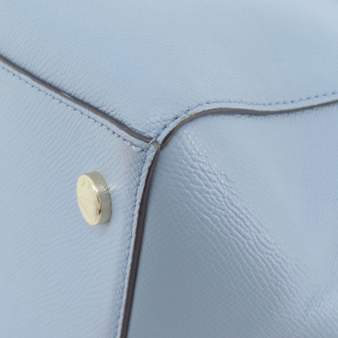 MICHAEL KORS Tote Bag leather blue logo Women Used Authentic
