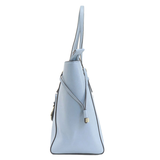 MICHAEL KORS Tote Bag leather blue logo Women Used Authentic