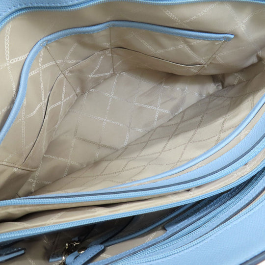MICHAEL KORS Tote Bag leather blue logo Women Used Authentic