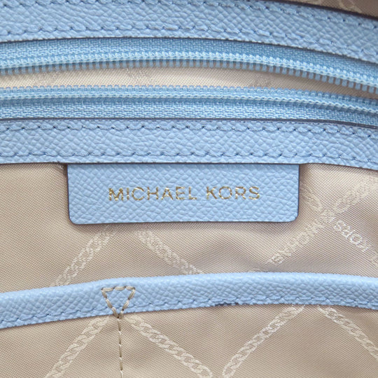 MICHAEL KORS Tote Bag leather blue logo Women Used Authentic