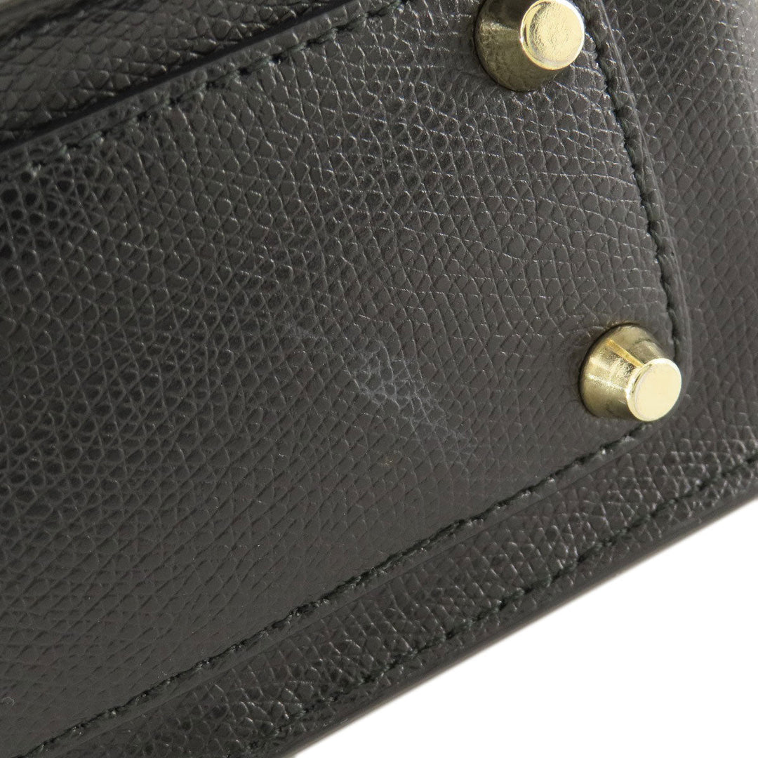 Furla Shoulder Bag leather black metropolis Women Used Authentic