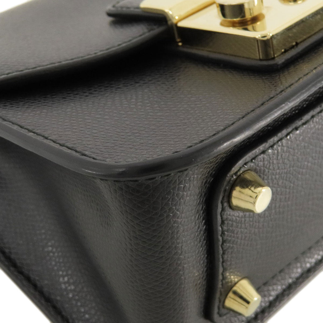 Furla Shoulder Bag leather black metropolis Women Used Authentic