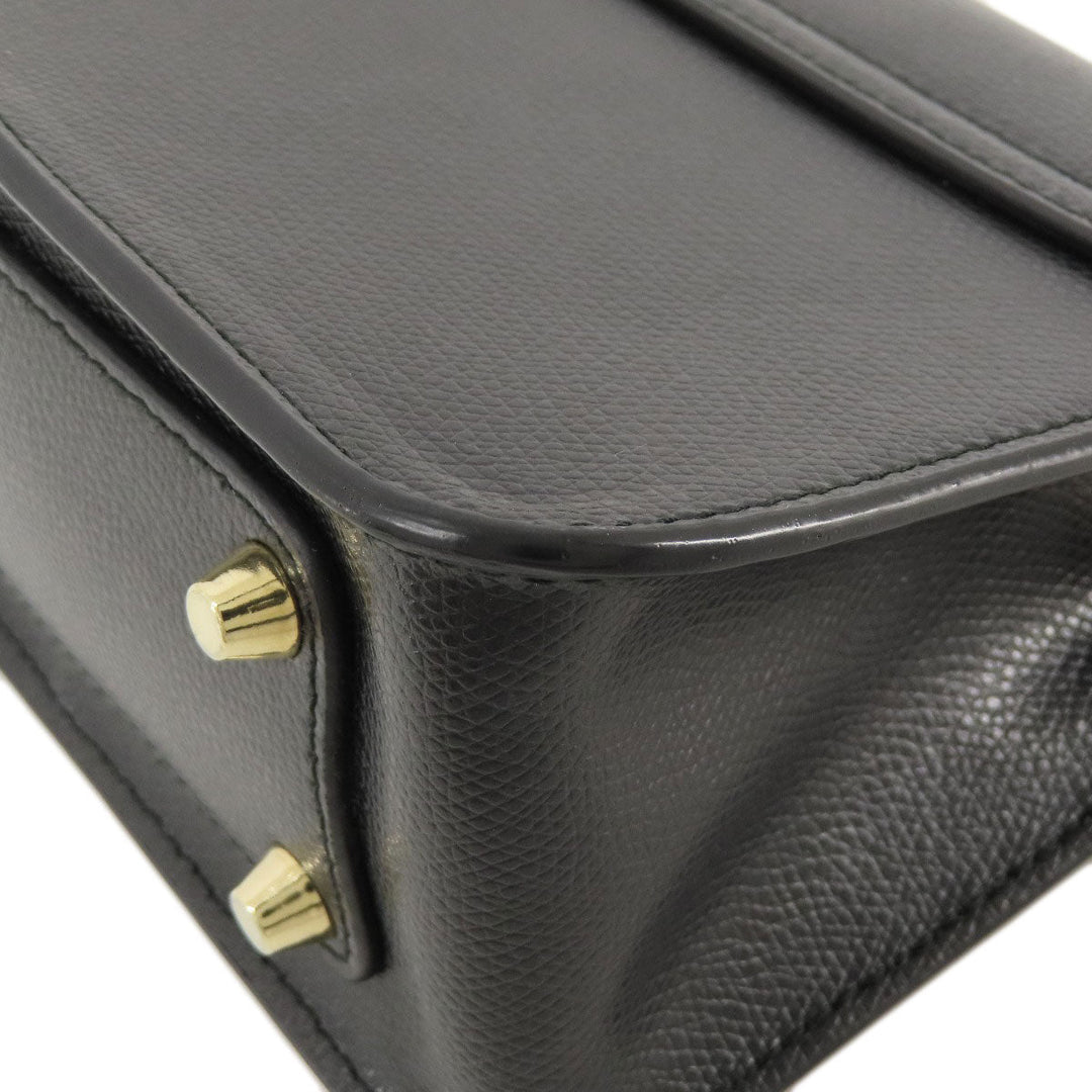 Furla Shoulder Bag leather black metropolis Women Used Authentic