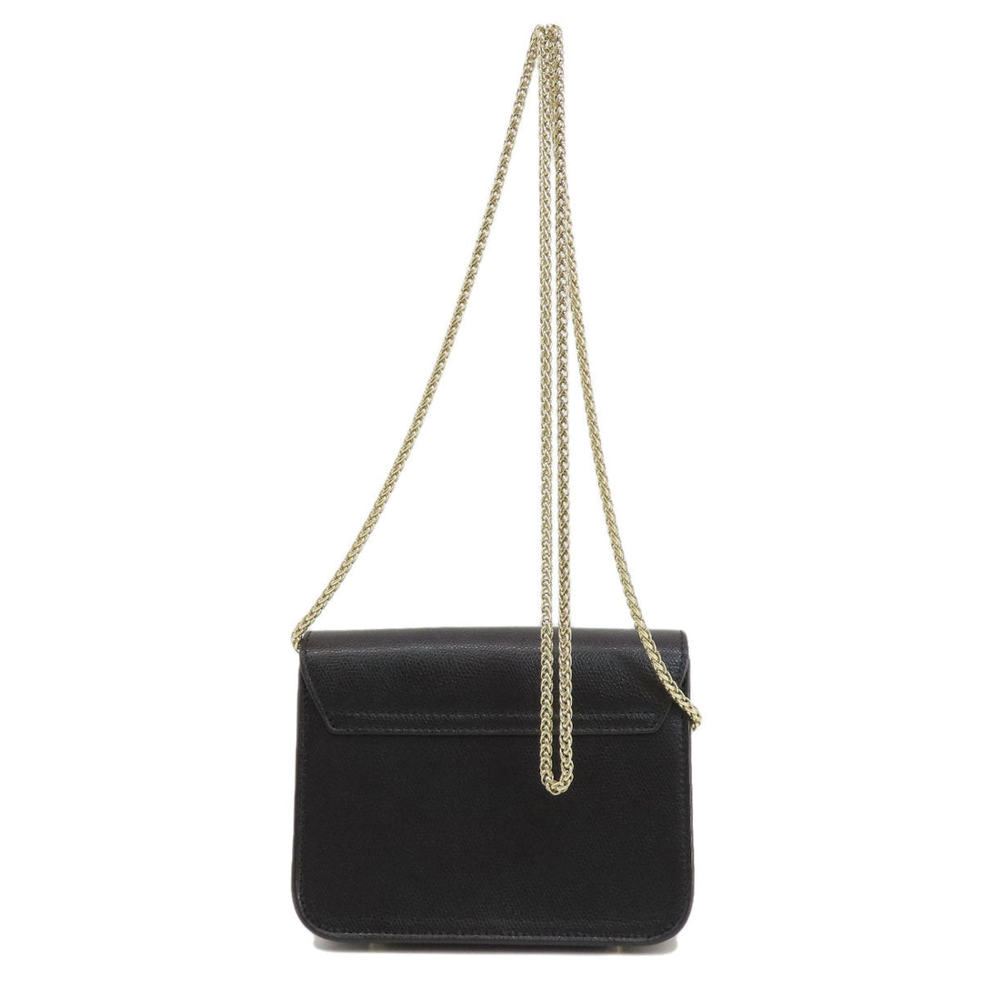 Furla Shoulder Bag leather black metropolis Women Used Authentic