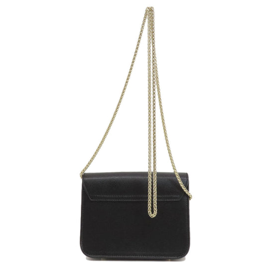 Furla Shoulder Bag leather black metropolis Women Used Authentic