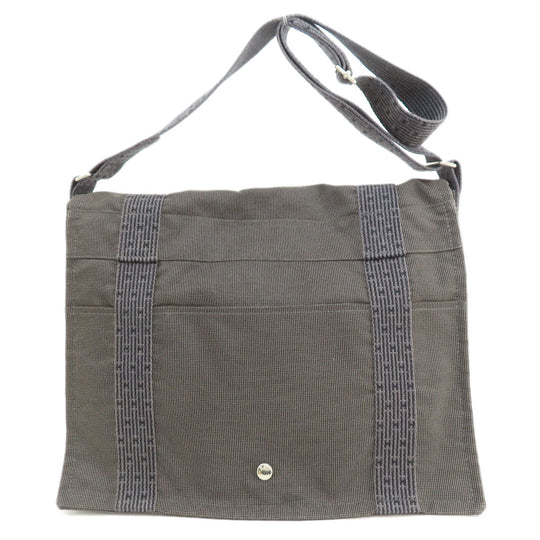 HERMES Shoulder Bag canvas gray Her Line  Bassus mens(Unisex) Used Authentic