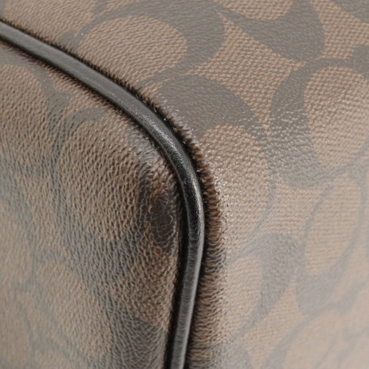 COACH Handbag F58312 PVC Brown Signature 2WAY Women Used Authentic