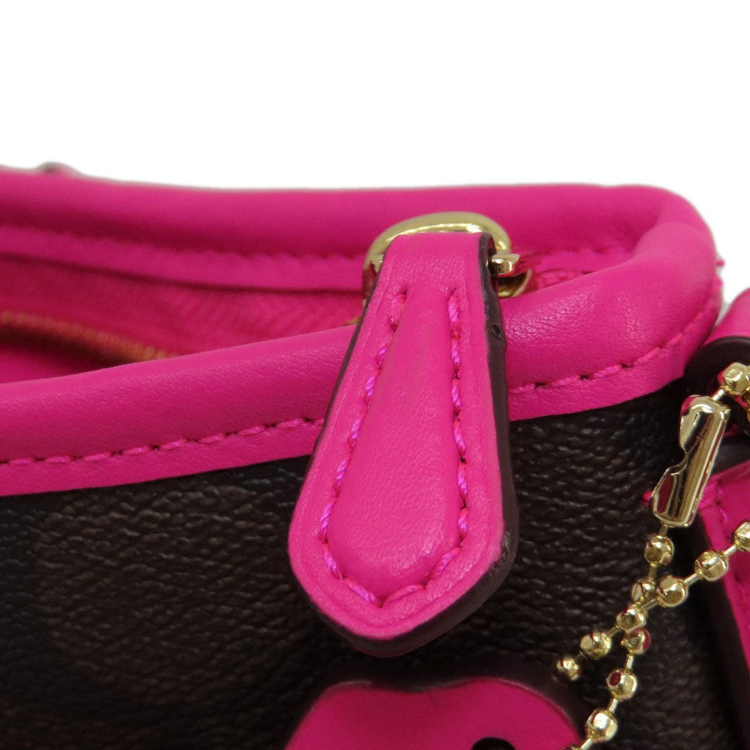 COACH Shoulder Bag F23866 PVC, Leather Brown Long Shoulder Signature Women Used Authentic