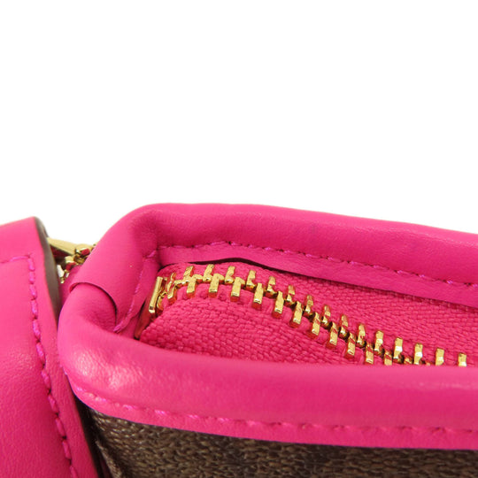 COACH Shoulder Bag F23866 PVC, Leather Brown Long Shoulder Signature Women Used Authentic