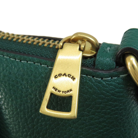 COACH Handbag 79316 leather green 2WAY Women Used Authentic