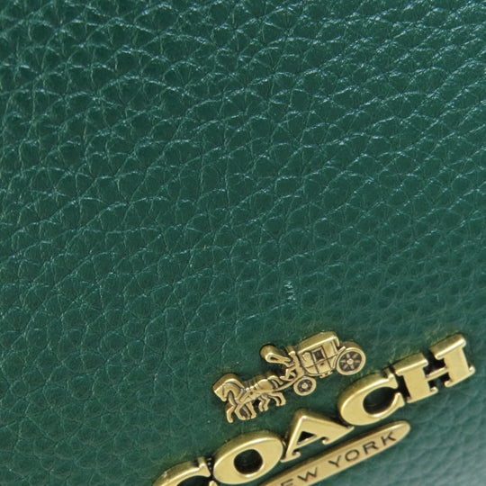 COACH Handbag 79316 leather green 2WAY Women Used Authentic