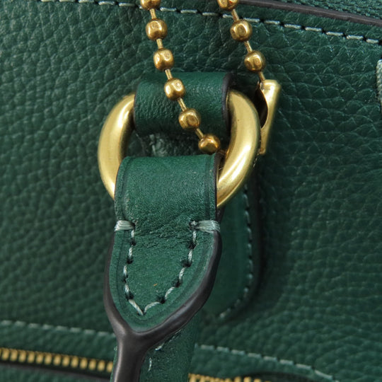 COACH Handbag 79316 leather green 2WAY Women Used Authentic