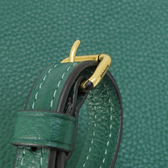 COACH Handbag 79316 leather green 2WAY Women Used Authentic