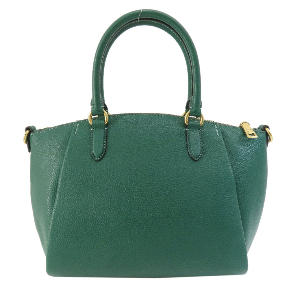 COACH Handbag 79316 leather green 2WAY Women Used Authentic