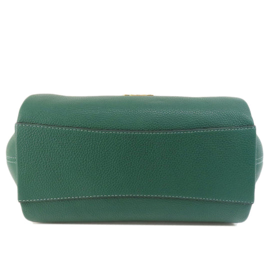 COACH Handbag 79316 leather green 2WAY Women Used Authentic