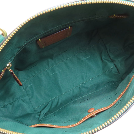 COACH Handbag 79316 leather green 2WAY Women Used Authentic