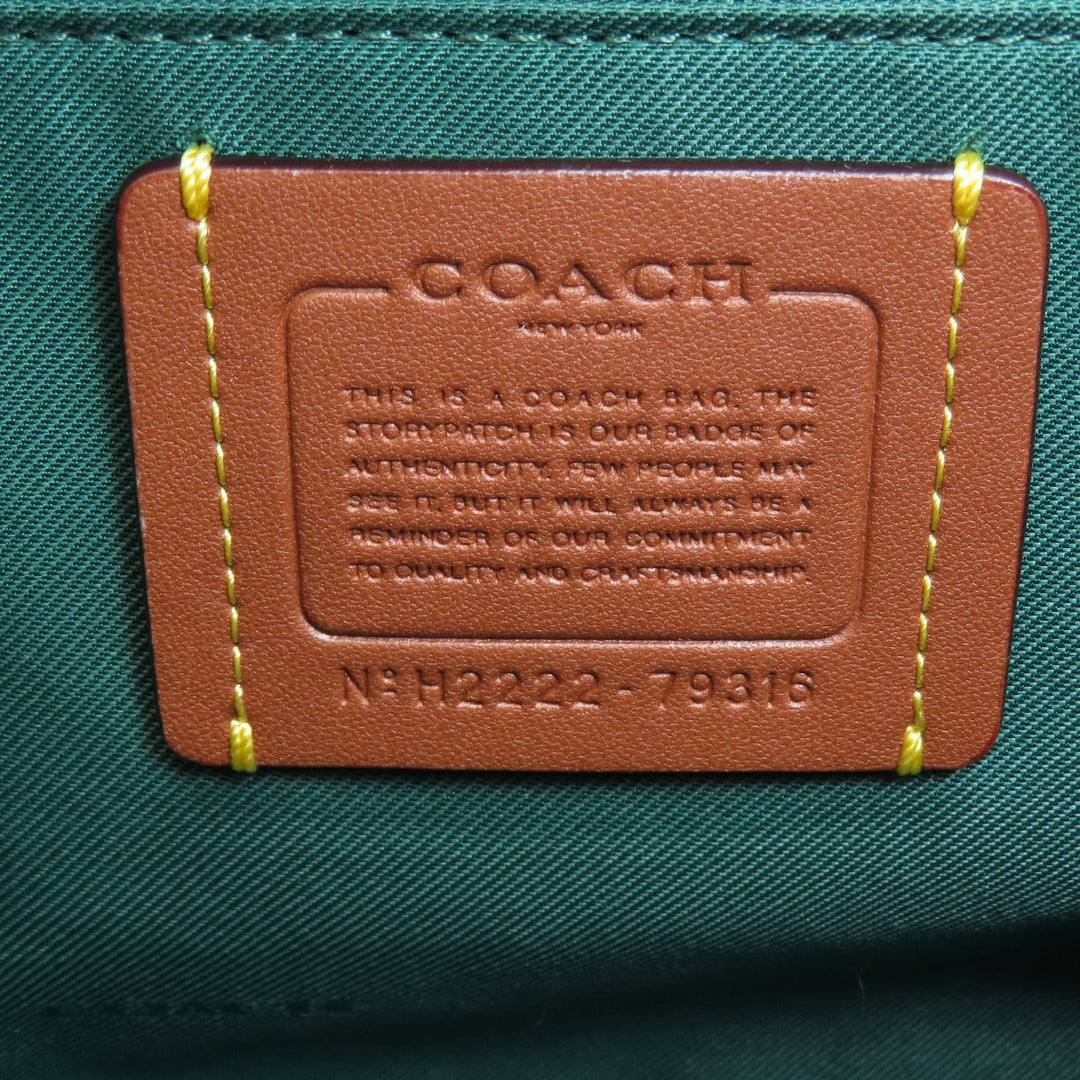 COACH Handbag 79316 leather green 2WAY Women Used Authentic
