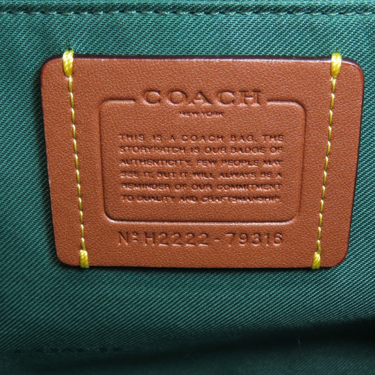 COACH Handbag 79316 leather green 2WAY Women Used Authentic