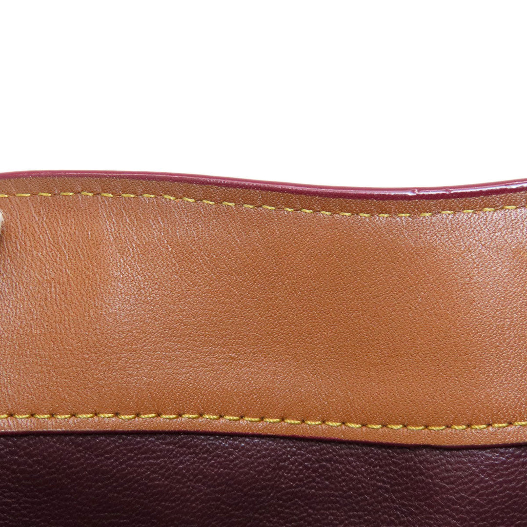 COACH Tote Bag 37905 leather Brown logo 2WAY one belt Women Used Authentic