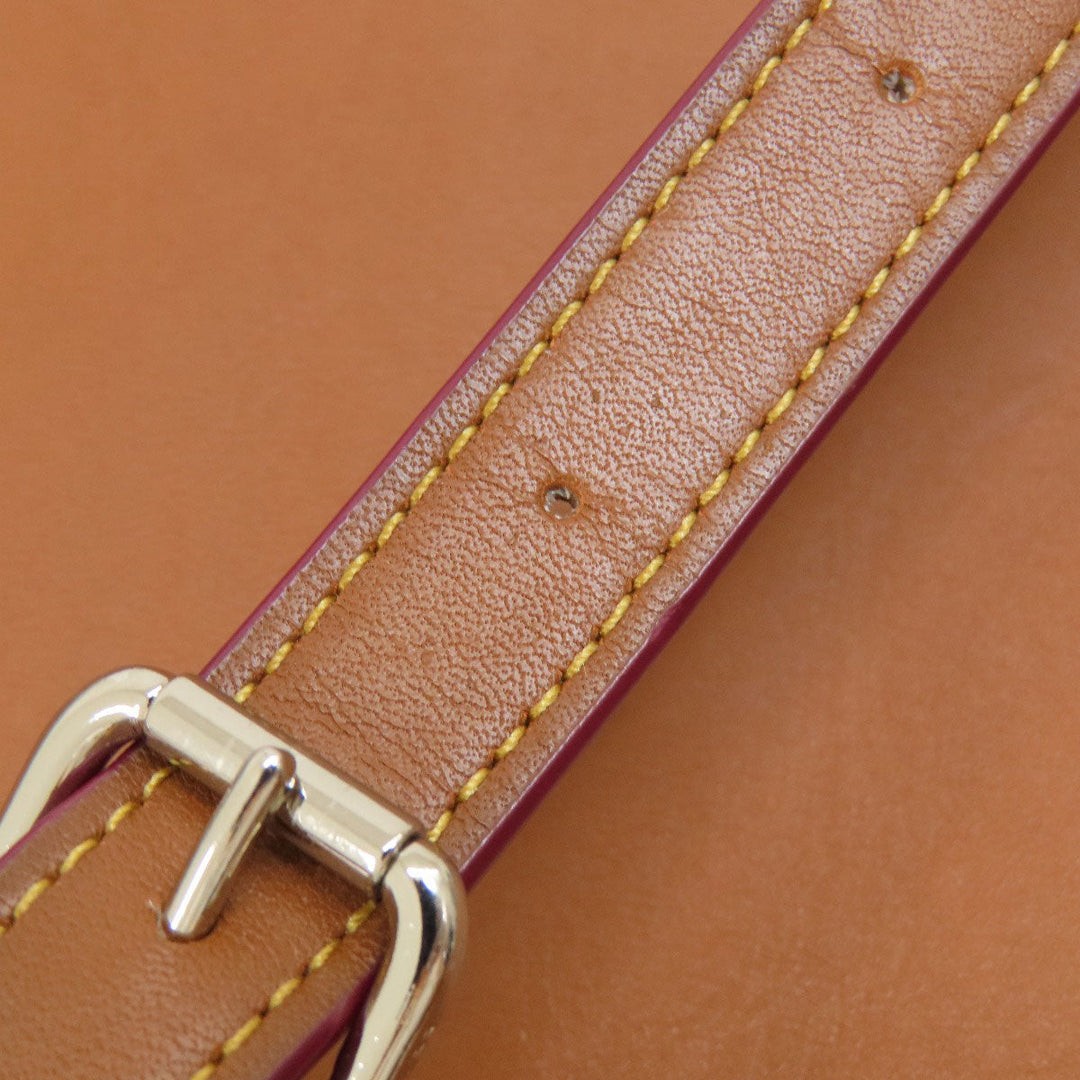 COACH Tote Bag 37905 leather Brown logo 2WAY one belt Women Used Authentic