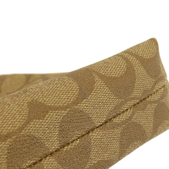 COACH Shoulder Bag F58297 PVC Brown Long Shoulder Signature Women Used Authentic