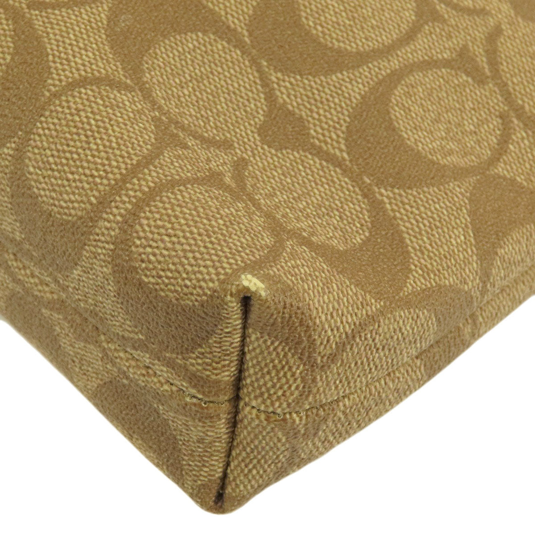 COACH Shoulder Bag F58297 PVC Brown Long Shoulder Signature Women Used Authentic