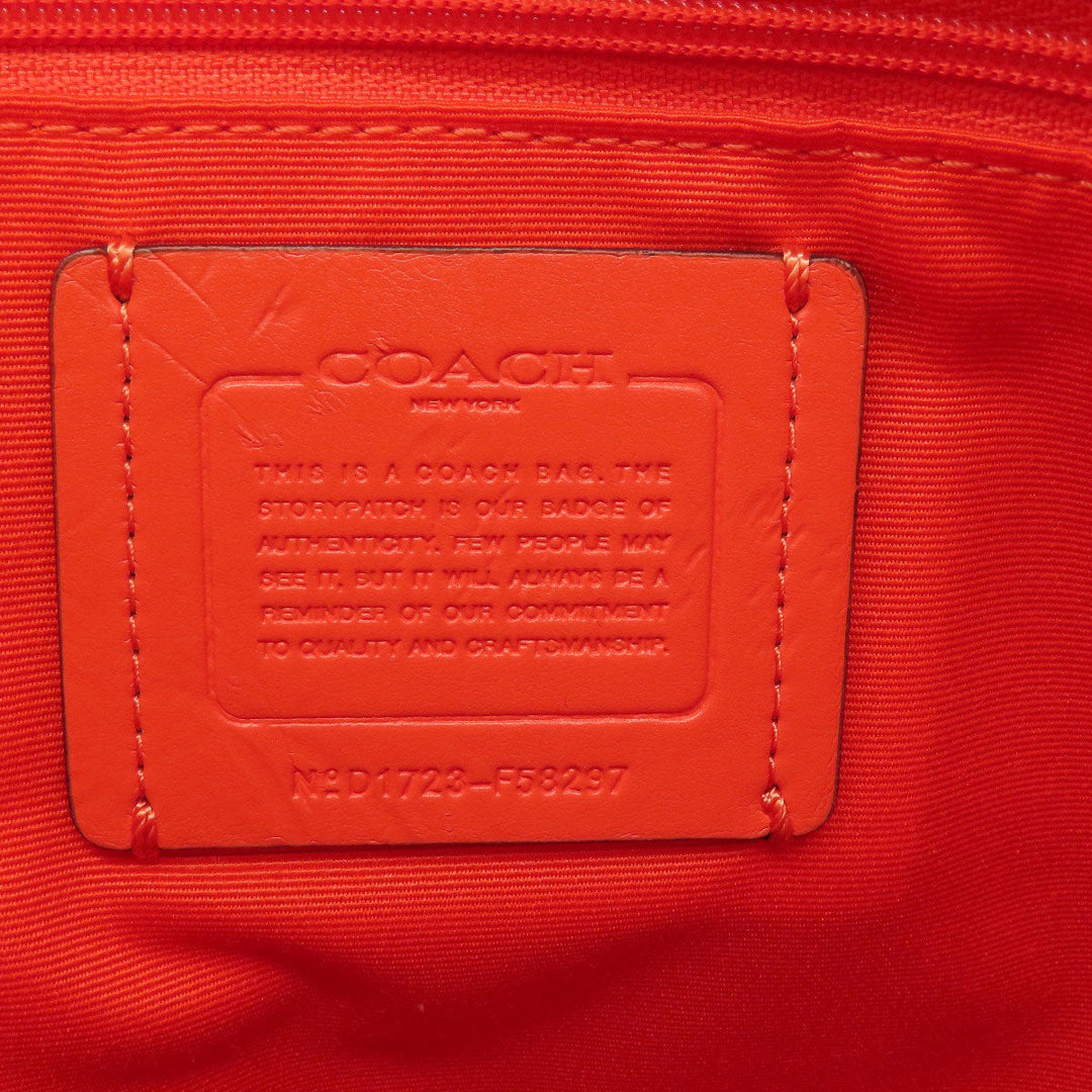 COACH Shoulder Bag F58297 PVC Brown Long Shoulder Signature Women Used Authentic