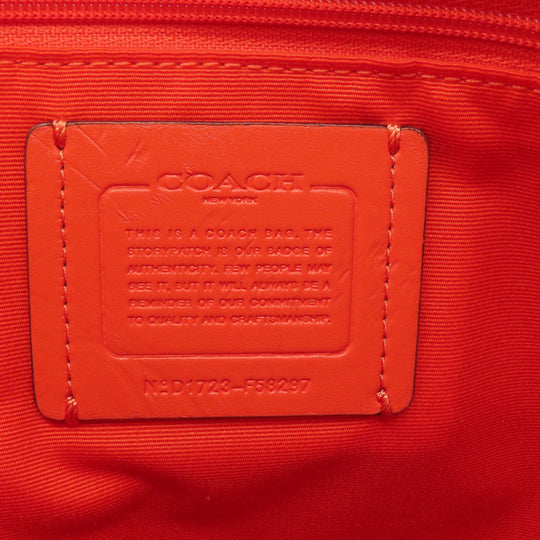 COACH Shoulder Bag F58297 PVC Brown Long Shoulder Signature Women Used Authentic