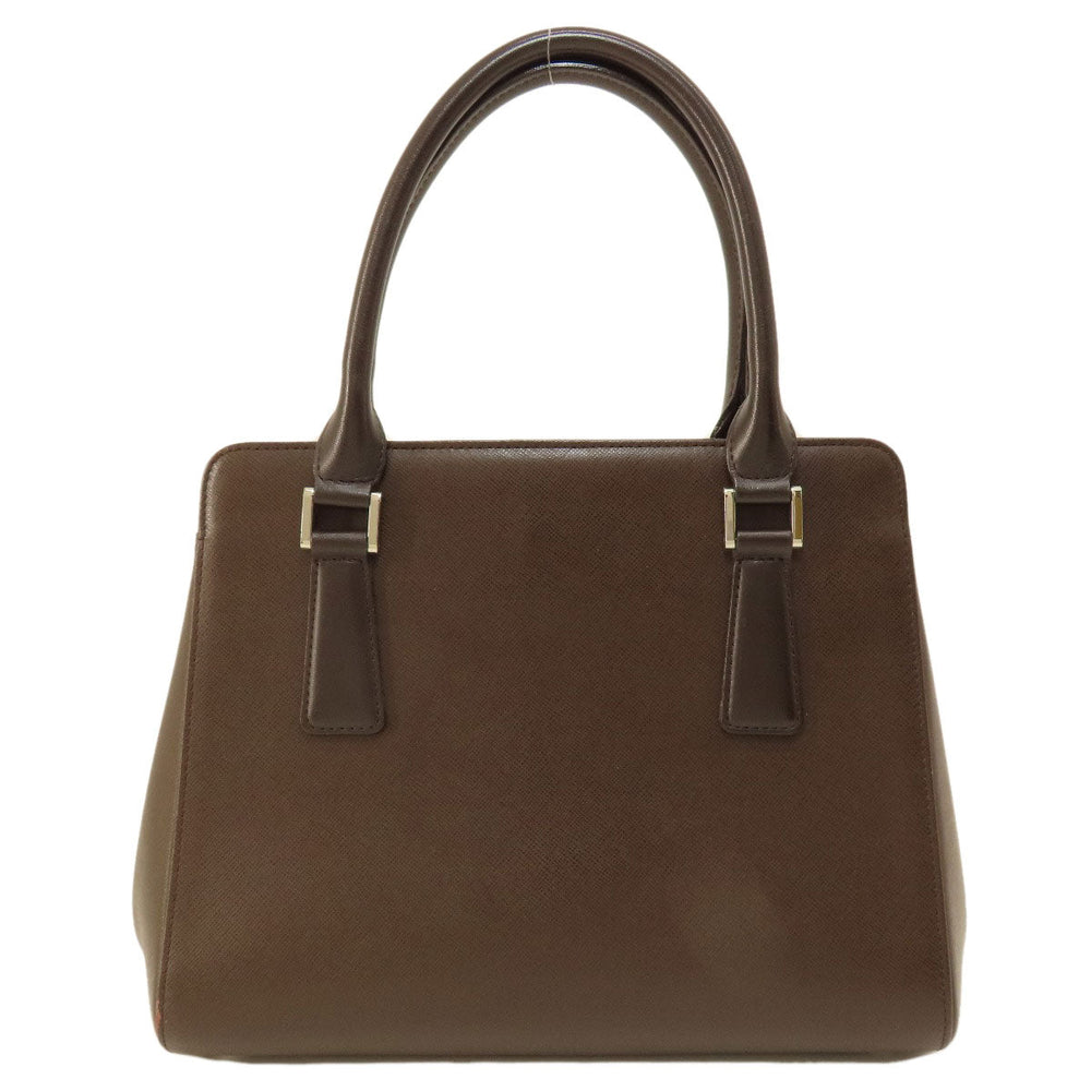 BURBERRY Handbag leather Brown logo Women Used Authentic