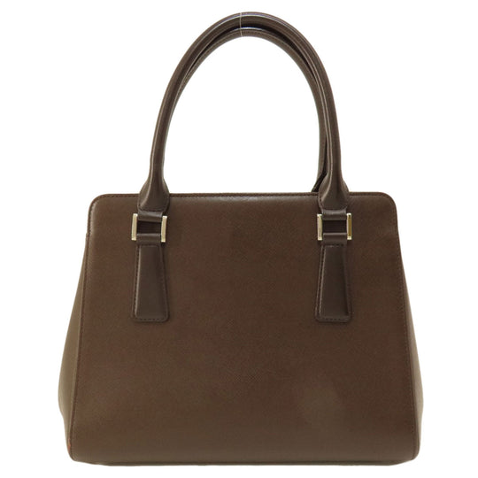 BURBERRY Handbag leather Brown logo Women Used Authentic