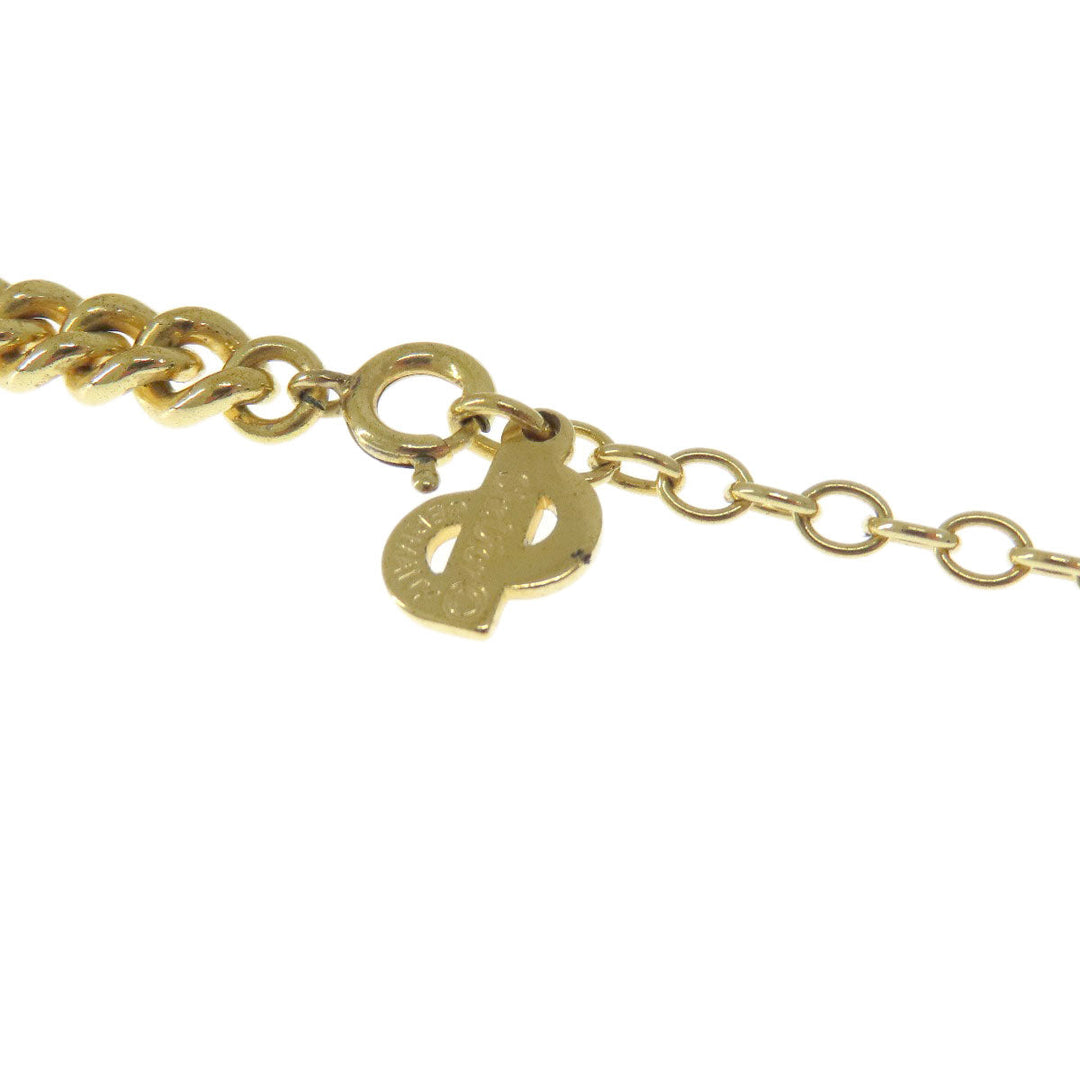 Christian Dior Necklace metallic gold Rhinestone Women Used Authentic