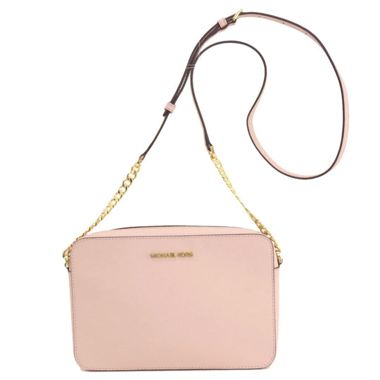 MICHAEL KORS Shoulder Bag leather pink logo Women Used Authentic