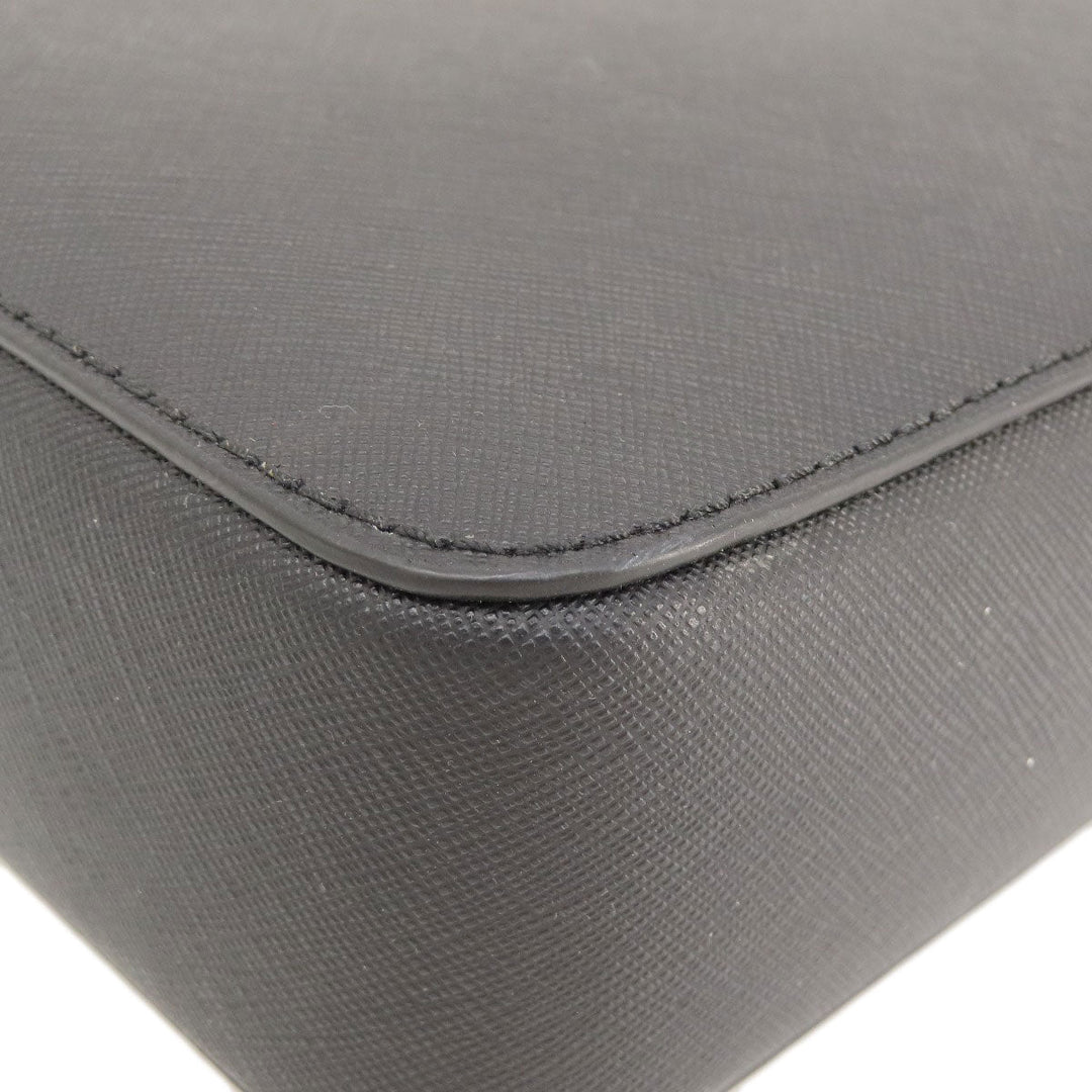 MICHAEL KORS Shoulder Bag leather black logo Women Used Authentic
